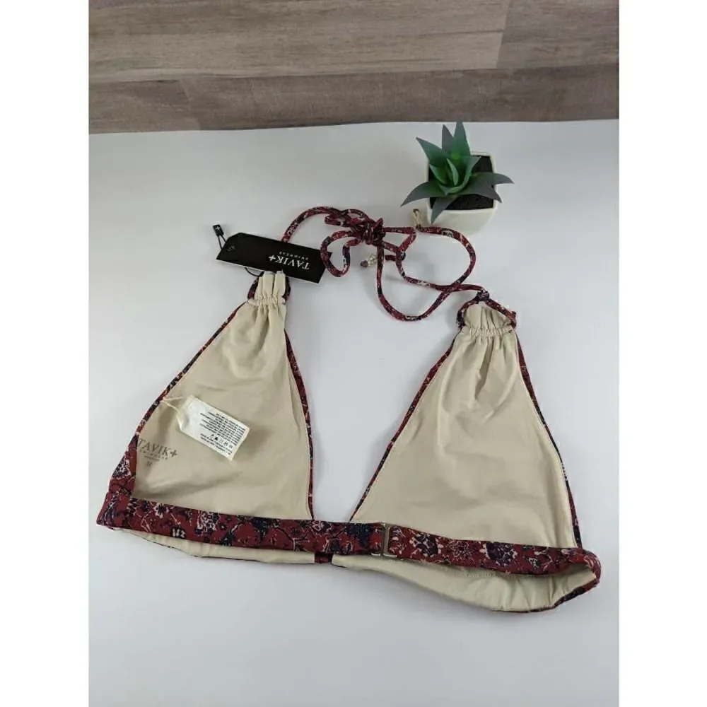 Tavik Lily Triangle Red Swim Bikini Top